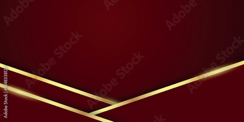 Luxurious and elegant red abstract background with sparkling gold diagonal lines. Premium vector illustration for certificates, award cards, invitations. Vol. 4