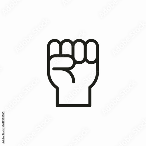 raised fist icon sign vector