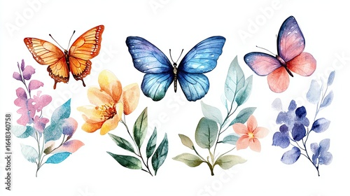 Vibrant illustration of colorful butterflies.