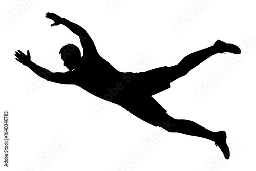 Ultimate Goalkeeper Save: Dynamic Diving Silhouette