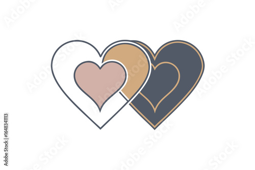 Heart shaped cookie with heart shaped cookie cutter and love symbol illustration