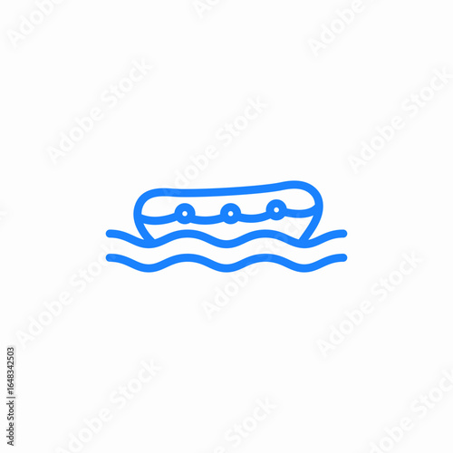 boat on waves icon sign vector