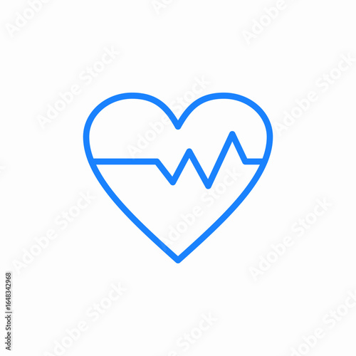 cardiogram in hear icon sign vector