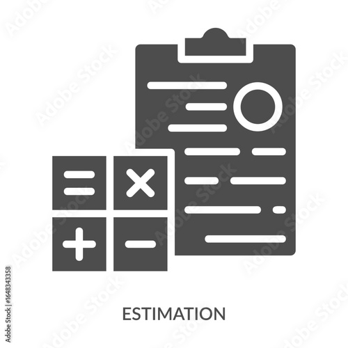Estimation Icon Line Style. Design Vector Illustration