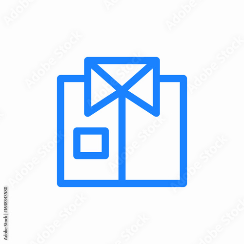 collared shirt pocket icon sign vector