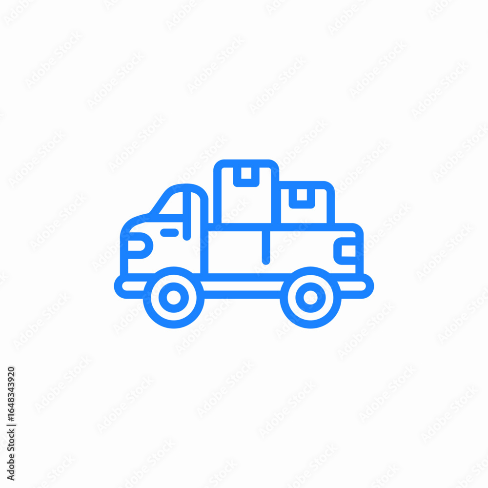 delivery truck with boxes icon sign vector delivery truck with boxes icon sign vector