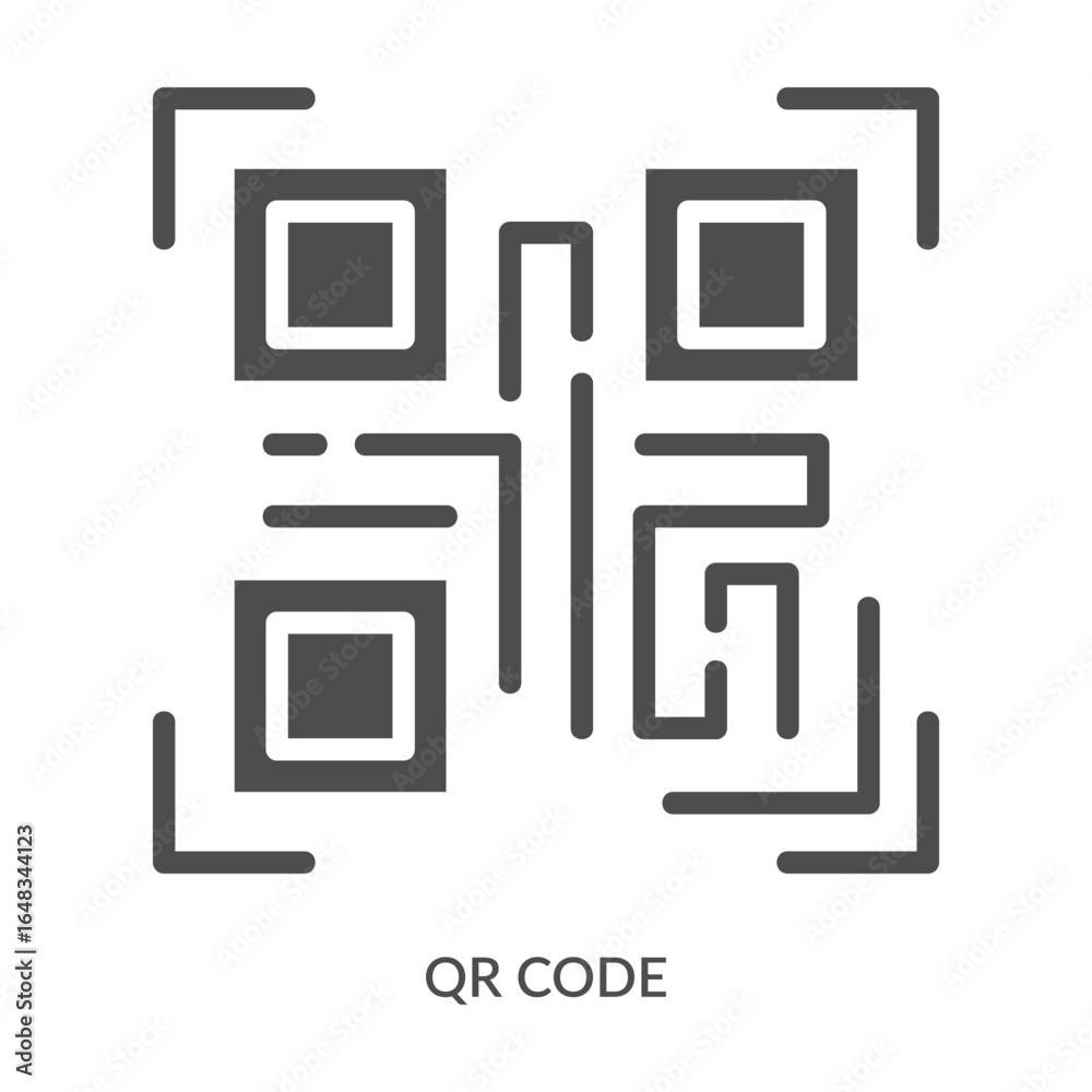 Qr Code Icon Line Style. Design Vector Illustration Qr Code Icon Line Style. Design Vector Illustration