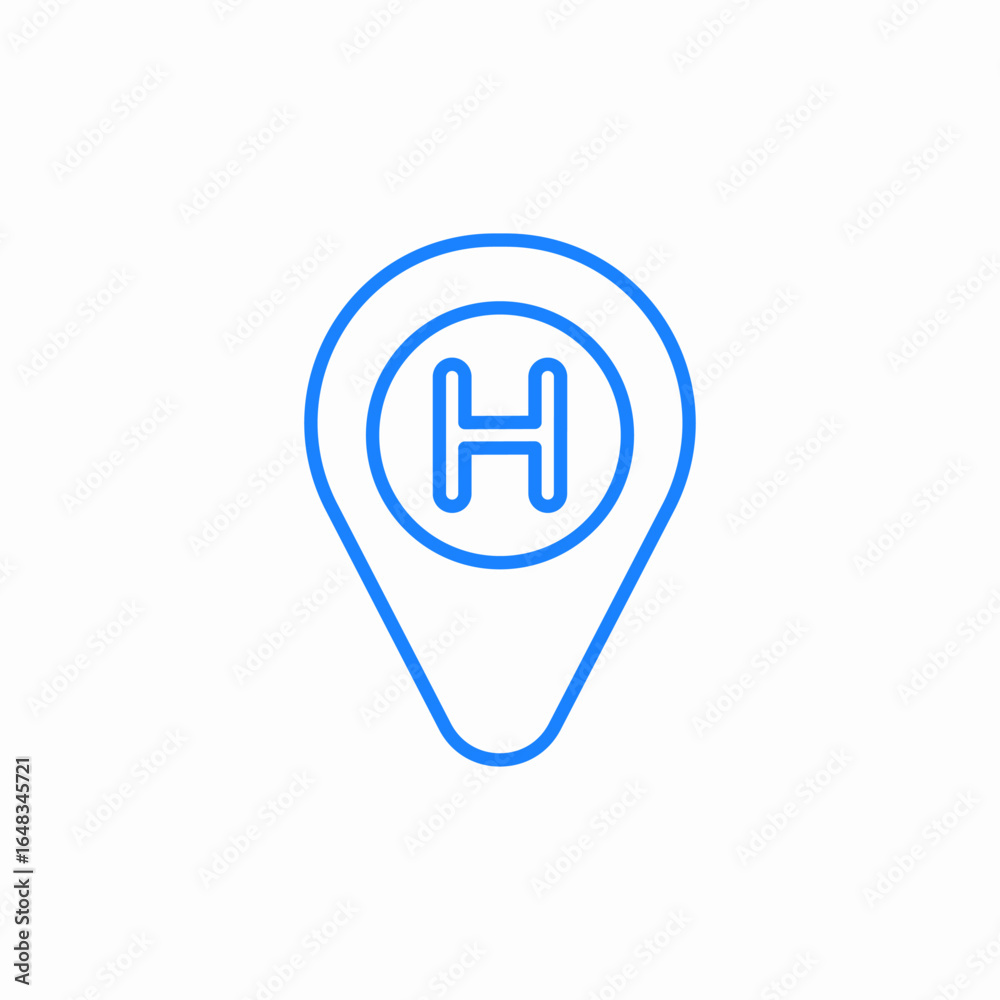 hospital geolocation pin icon sign vector hospital geolocation pin icon sign vector