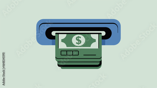 ATM cash dispenser with dollar bill
