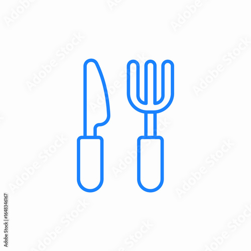 knife and fork cutlery icon sign vector