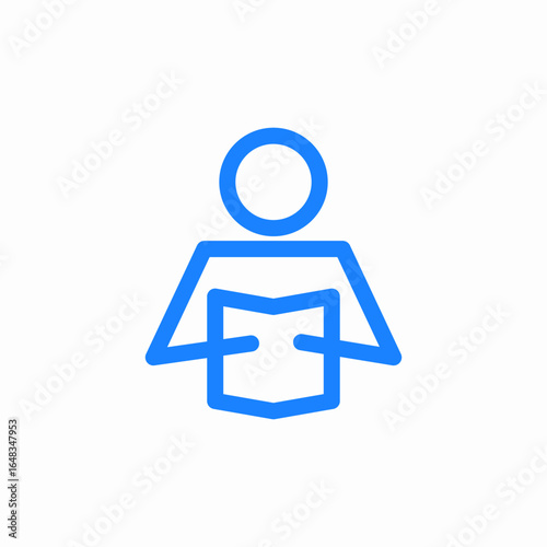 person reading book icon sign vector