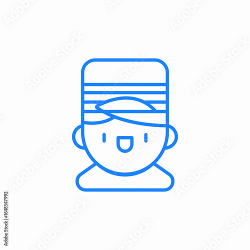 person wearing towel on head icon sign vector