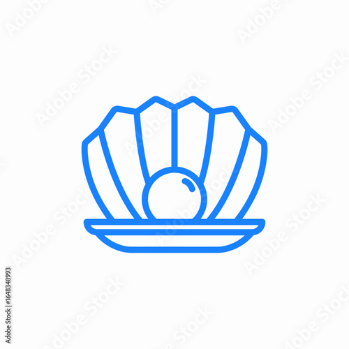 seashell with pearl icon sign vector