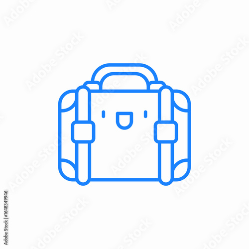 suitcase with handle and straps icon sign vector