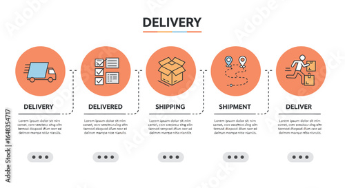 Shipping Process Vector Infographic