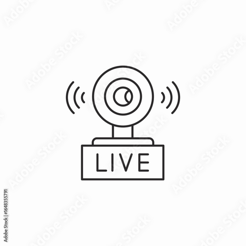 live broadcast icon sign vector