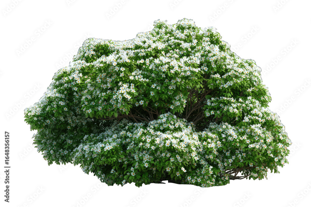Fototapeta premium Dense shrub with abundant small white flowers