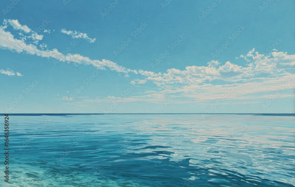 Obraz premium Calm Ocean under a Clear Sky