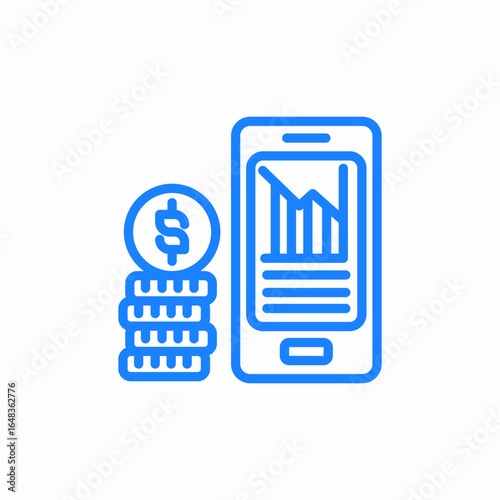 mobile banking online finance or financial apps icon sign vector