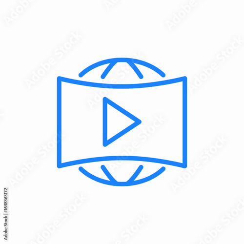 panoramic video 360-degree video icon sign vector