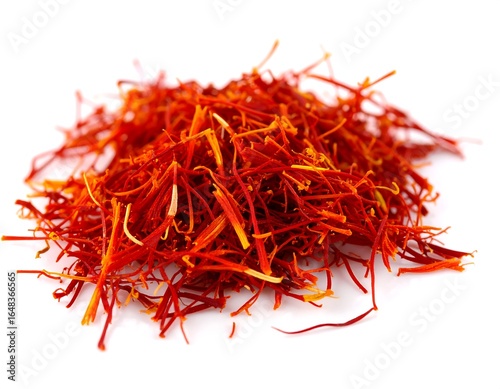 Pile of vibrant red and orange saffron threads