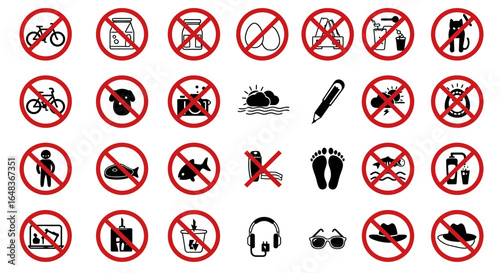 Vector Prohibition Icon Collection