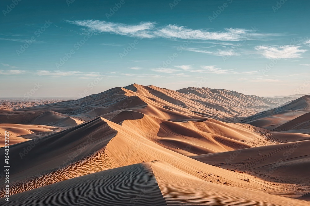 Fototapeta premium Vast desert dunes at sunrise