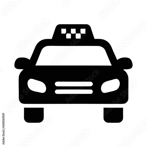 Taxi Icon Simple Black Silhouette of a Cab