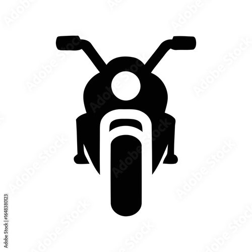 Motorcycle Icon Front View Silhouette Illustration