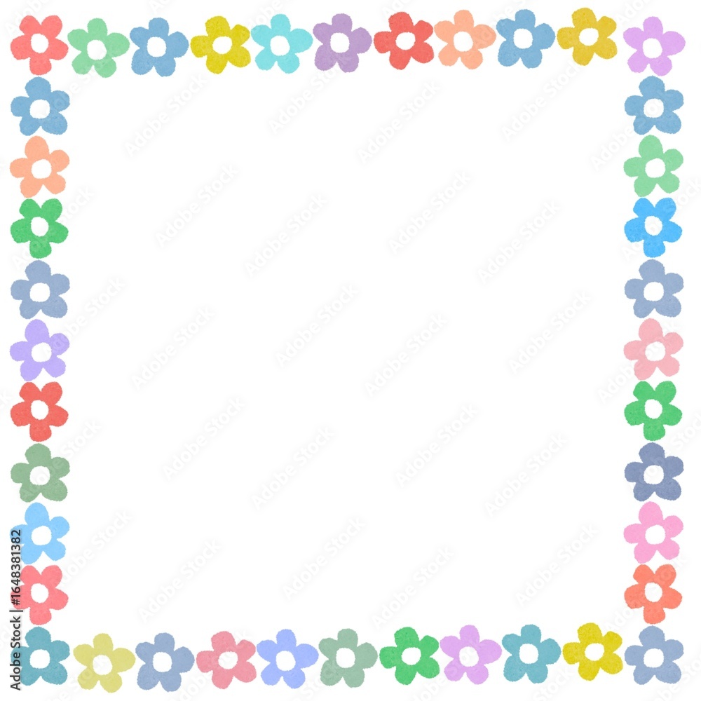 Frame with colorful small flowers Frame with colorful small flowers