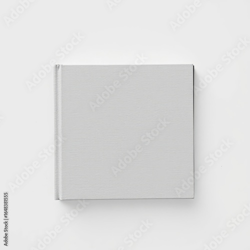 Top view of blank hardcover book with fabric cover light gray color isolated on white background book mockup blank template isolated book professional presentation blank empty  creative compo