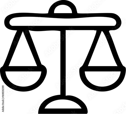 Simple Line Drawing of a Balance Scale.