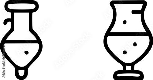 Simple Vector Illustrations of Laboratory Flasks.