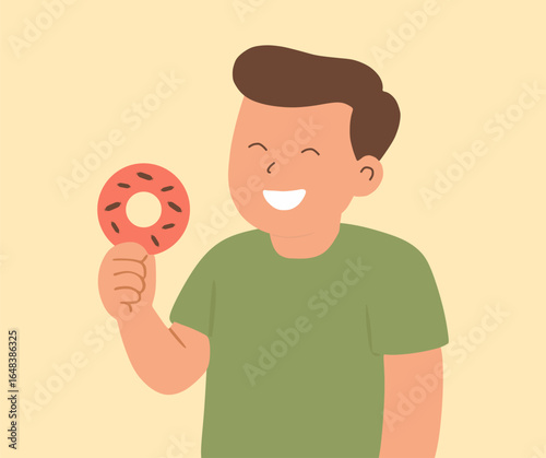 character design carrying donuts