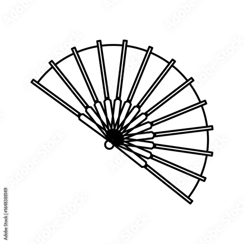 Hand fan icon on white background