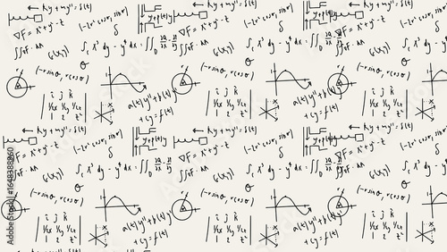 Bild auf Leinwand Mathematical equations and symbols background