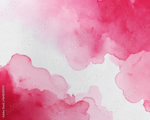Abstract watercolor painting in shades of pink and red