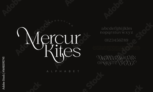 Mercur Kites Elegant Script Font Alphabet