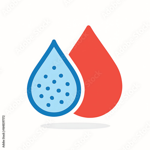 Vector of water drop with magnifier and bacterium legionella. Symbol of legionella water test