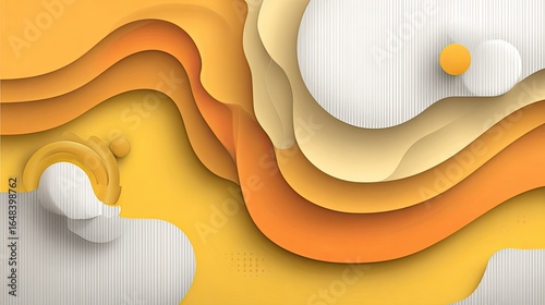 Abstract layered design with orange and cream colors