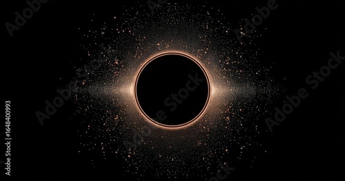 Dark circle surrounded by light, cosmic dust