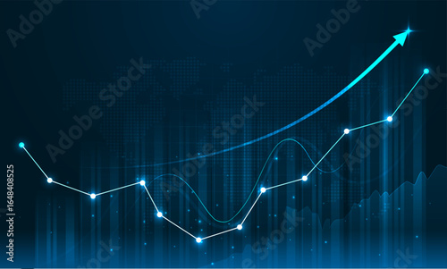 Stock market investment trading graph in graphic concept suitable for financial investment or Economic trends business idea. Vector illustration design.