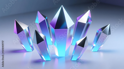 Gradient Crystal Shapes Set with Polygon Edges