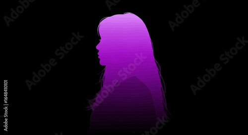 Gradient silhouette of a woman's face, evocative and thoughtful image