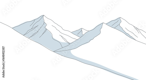 Minimalist mountain range illustration capturing natural simplicity and essence