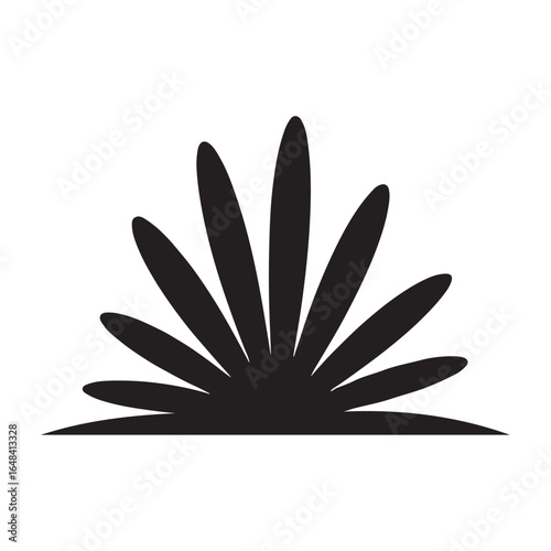 Small Shrub Silhouette Icon for Garden, Landscape, and Nature Designs
