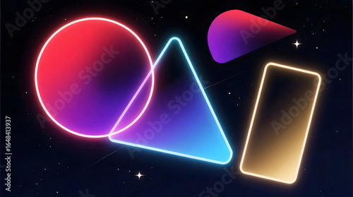 Minimalist Neon Gradient Geometric Shapes