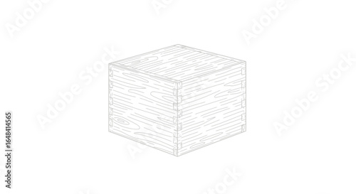 elegant wooden box illustration perfect for packaging crafts and product mockups simple line art design