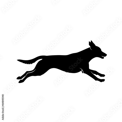 dynamic silhouette of a dog in motion perfect for sport pet and energyrelated designs
