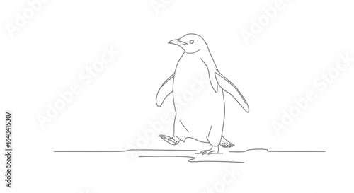 elegant minimalist line art penguin illustration perfect for childrens books nature websites and ecofriendly branding